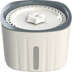 Fuente de agua Trixie Flower de 2 litros en blanco y gris