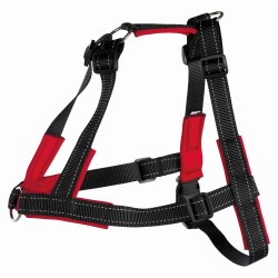 Arnés antitirones Trixie Lead’n’Walk Soft negro con acolchado rojo