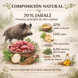 Ingredientes comida húmeda Isegrim jabalí