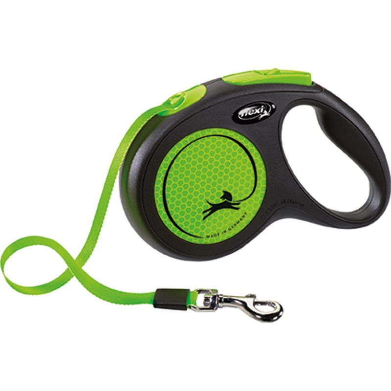 Flexi Neon verde de cinta de 5 m, talla M