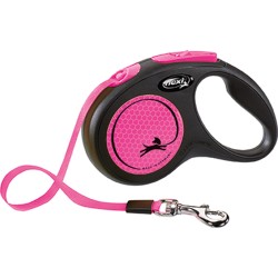 Flexi Neon rosa de cinta de 5 m, talla S