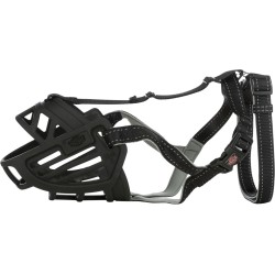Bozal Trixie Flex negro: vista lateral del diseño de la familia