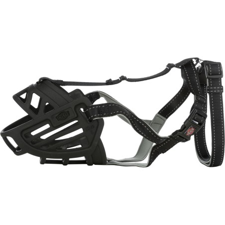 Bozal Trixie Flex negro: vista lateral del diseño de la familia