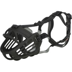 Bozal Trixie Flex negro: cesta y correas ajustables