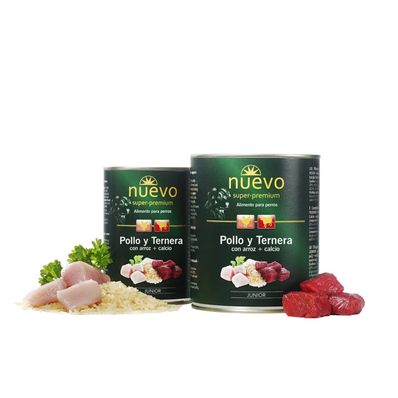 NUEVO Junior pollo y ternera para perros 400 g y 800 g