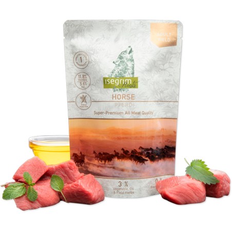 Comida húmeda para perros Isegrim Caballo 410g