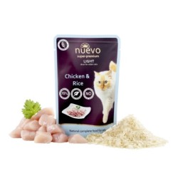 NUEVO Light pollo y arroz para gatos sobre 85 g