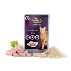 NUEVO Sterilized pollo y arroz para gatos sobre 85 g