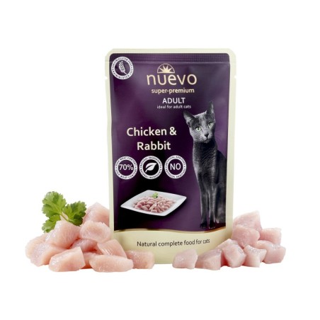 NUEVO Adult pollo y conejo para gatos sobre 85 g