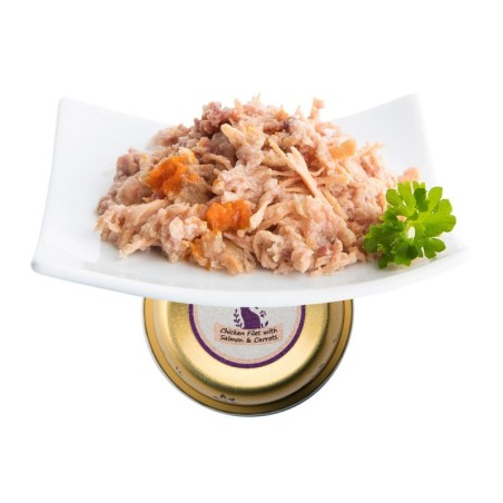 NUEVO Lovely Filets Finest filetes de pollo y salmón tarrina para gatos 85 g
