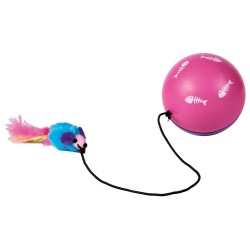 Pelota con Motor y Ratón cuerda/pluma para gatos | Trixie