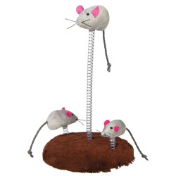 Familia Ratón en Muelle, Felpa, ø15 x 22 para gatos | Trixie