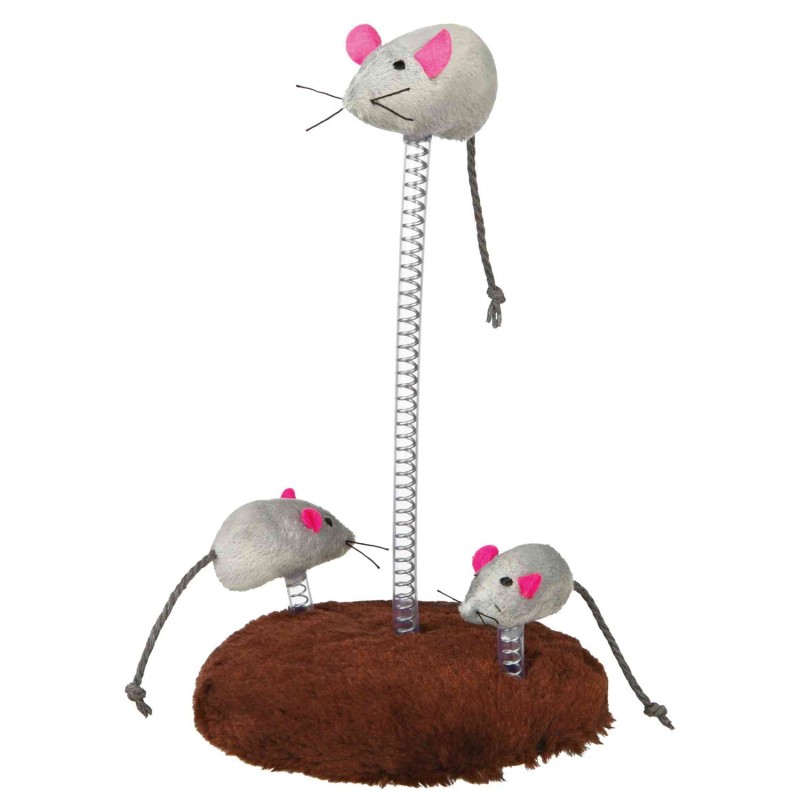 Familia Ratón en Muelle, Felpa, ø15 x 22 para gatos | Trixie