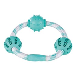 Aro de Cuerda con Pelotas Denta Fun para perros | Trixie