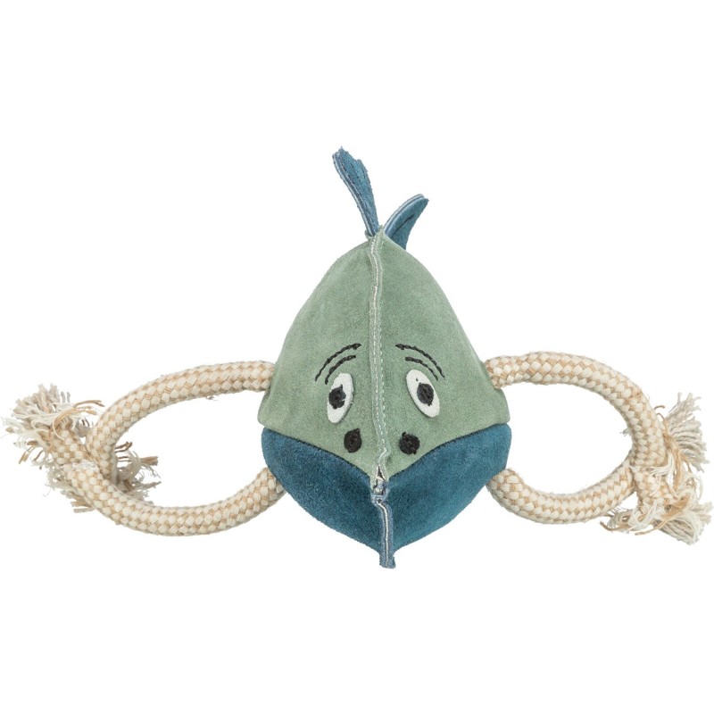 Pez con cuerda, piel/cuerda, 28 cm para perros | Trixie