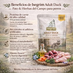Isegrim Pato y Corazones 410 g | Comida húmeda natural para perros