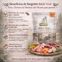 Isegrim Pavo y Ternera Cachorros 410 g | Comida húmeda natural