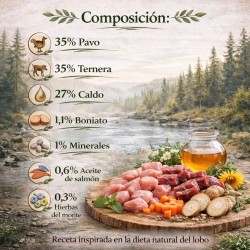 Isegrim Pavo y Ternera Cachorros 410 g | Comida húmeda natural