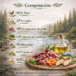 Isegrim Pato y Corazones 410 g | Comida húmeda natural para perros